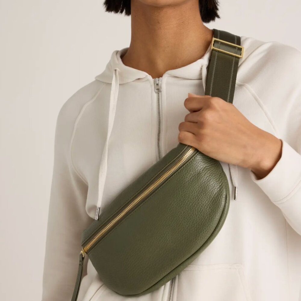 Quince Olive Leather Sling Bag